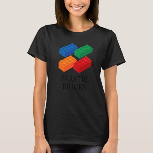 デンマークプラスチックレンガ建物ブロ Tシャツ (正面)