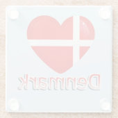 デンマークポップ・アートのアートハート国旗 ガラスコースター (裏面)