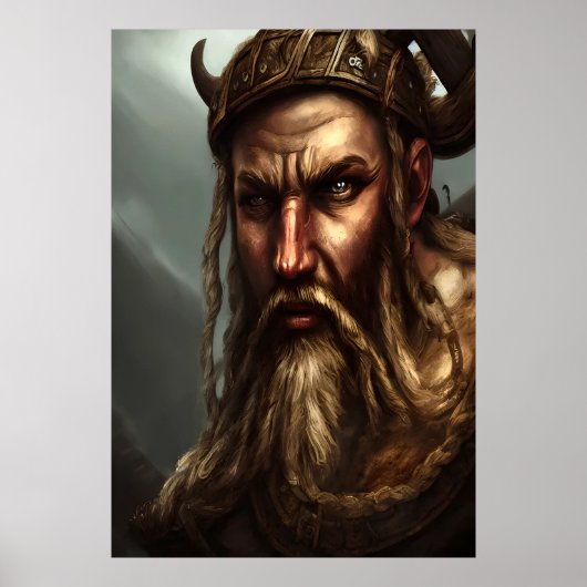 デンマークポートレートバイキング | AIアートポスター ポスター (正面)