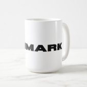 デンマークモダン国旗のシンプル文字 コーヒーマグカップ (正面右)