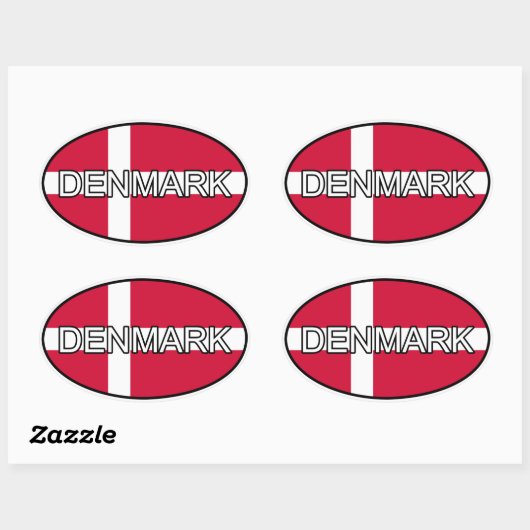 デンマークユーロステッカー 楕円形シール (シート)