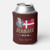 デンマークヴィンテージ国旗のバイキングと船のお土産 缶クーラー (缶裏面)