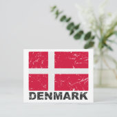 デンマークヴィンテージ国旗 ポストカード (スタンド正面)
