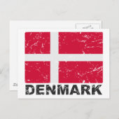 デンマークヴィンテージ国旗 ポストカード (正面/裏面)