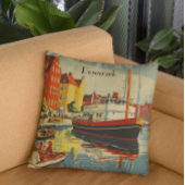 デンマークヴィンテージ旅行ポスター クッション