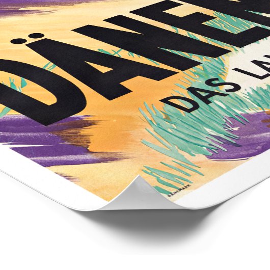 デンマークヴィンテージ旅行ポスター ポスター (角)