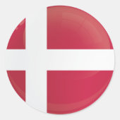 デンマーク丸アイコン国旗 ラウンドシール (正面)