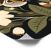 デンマーク北欧バタフライフローラボホアート ポスター (角)