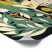 デンマーク北欧バタフライフローラ花芸術 ポスター (角)