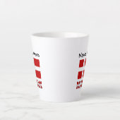 デンマーク及びデンマーク国パーソナライズされた旗 カフェラテマグ (正面)