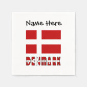 デンマーク及びデンマーク国パーソナライズされた旗 スタンダードカクテルナプキン (正面)