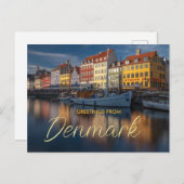 デンマーク名勝ハガキからの挨拶Nyhavn ポストカード (正面/裏面)