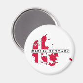 デンマーク国地図の国旗のラベルで作成 マグネット (正面/裏面)