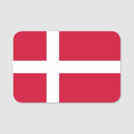 デンマーク国旗が付いた愛国的な名前タグ 名札