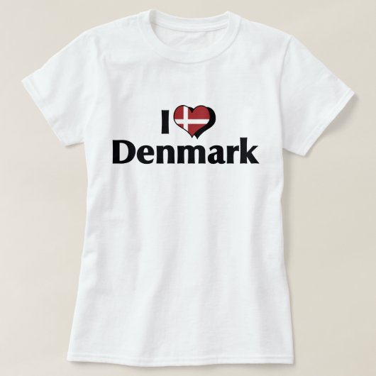 デンマーク国旗が好き Tシャツ (デザイン正面)