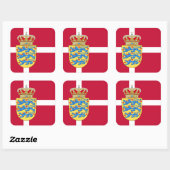 デンマーク国旗とコート・オブ・アームズ、デンマーク国旗 スクエアシール (シート)