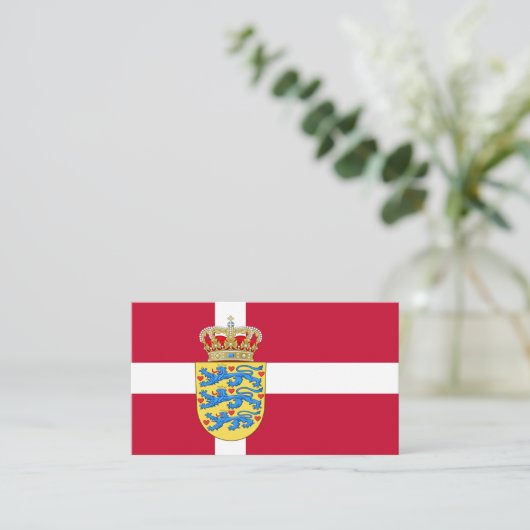 デンマーク国旗とコート・オブ・アームズ、デンマーク国旗 名刺 (スタンド正面)