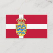 デンマーク国旗とコート・オブ・アームズ、デンマーク国旗 名刺 (正面)