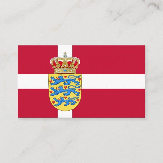 デンマーク国旗とコート・オブ・アームズ、デンマーク国旗 名刺 (正面)