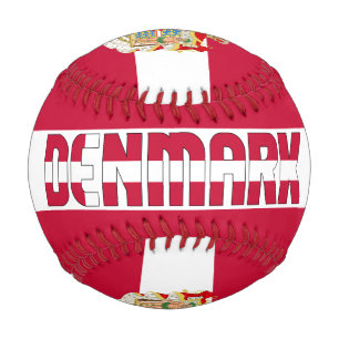 デンマーク国旗とコート・オブ・アームズ 野球ボール