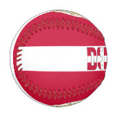 デンマーク国旗とコート・オブ・アームズ 野球ボール (正面左)