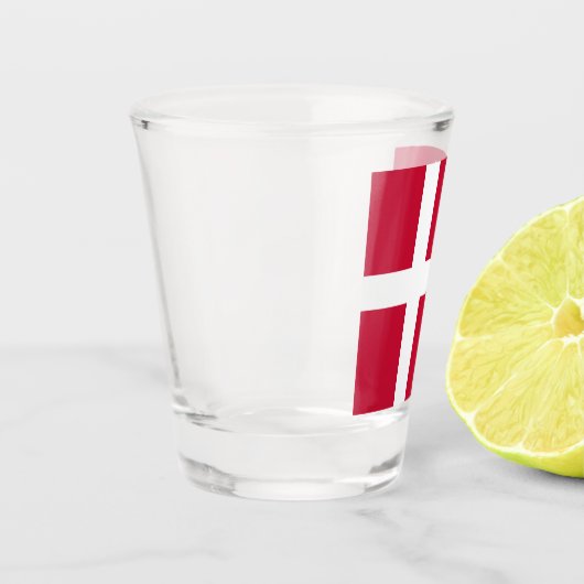 デンマーク国旗とデンマークの愛国者/スポーツ賞 ショットグラス (左)