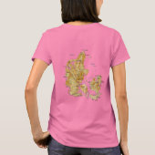 デンマーク国旗と地図dk Tシャツ (裏面)