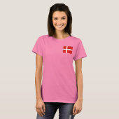 デンマーク国旗と地図dk Tシャツ (正面フル)