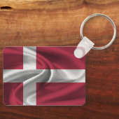 デンマーク国旗のキーチェーン キーホルダー (正面)