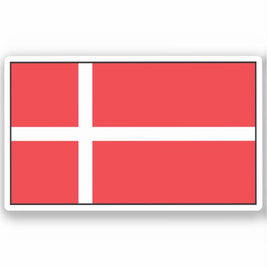 デンマーク国旗のシール シール (正面)