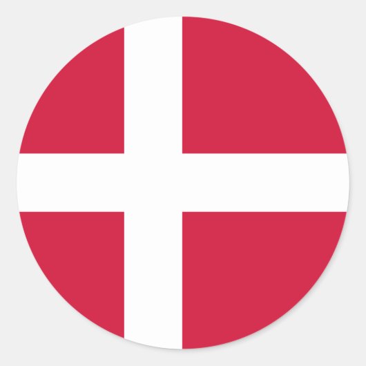 デンマーク国旗のシール ラウンドシール (正面)