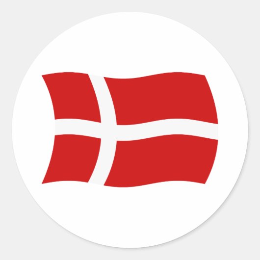 デンマーク国旗のシール ラウンドシール (正面)