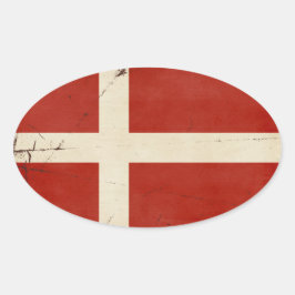 デンマーク国旗のシール 楕円形シール