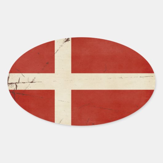 デンマーク国旗のシール 楕円形シール (正面)