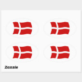 デンマーク国旗のシール 楕円形シール (シート)