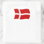 デンマーク国旗のシール 楕円形シール (バッグ)