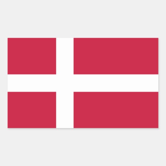デンマーク国旗のシール* 長方形シール (正面)