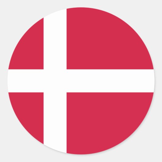 デンマーク国旗のデザイン ラウンドシール (正面)