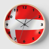 デンマーク国旗のデザイン 壁時計 (正面)