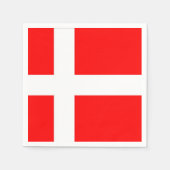 デンマーク国旗のナプキンス！ スタンダードカクテルナプキン (正面)