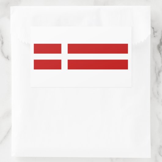 デンマーク国旗のバンパー 長方形シール (バッグ)