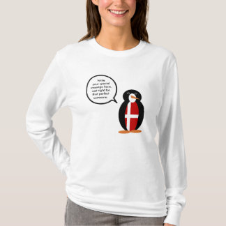 デンマーク国旗のペンギン キャラクター ギフト Tシャツ