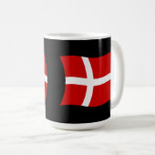 デンマーク国旗のマグカップ コーヒーマグカップ (正面右)