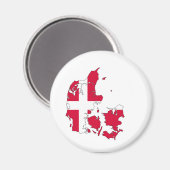 デンマーク国旗のマップ図形デンマーク マグネット (正面/裏面)