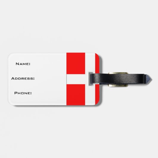 デンマーク国旗のラゲッジタグ! ラゲッジタグ (裏面横)