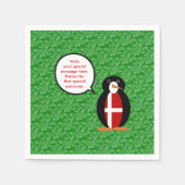 デンマーク国旗の休日ペンギン語 スタンダードカクテルナプキン (正面)