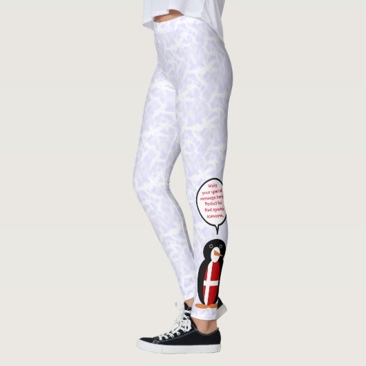 デンマーク国旗の休日ペンギン語 レギンス (左)