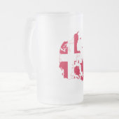 デンマーク国旗の地図 フロストグラスビールジョッキ (正面左)