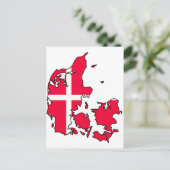デンマーク国旗の地図 ポストカード (スタンド正面)