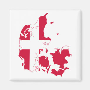 デンマーク国旗の地図 マグネット